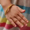 Pulseira etíope de dubai coração árabe zircão pulvelet de ouro pulseira de cor de ouro para crianças link meninos meninas presentes agradáveis