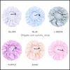 Beanie/Skull Caps Solid Color Justerbar Women Girl Bonnet Sleep Satin Turban Bath Waterproof Night Hat Hair Care Fashion Accessorie DHWL9