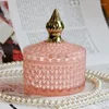Bouteilles de stockage style européen bocal à bijoux en verre rose maison cuisine Snack bonbons bougie de bureau décoration créative
