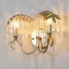 Wandlampe Amerikanische Eitelkeitslichtkristall Wohnzimmer Schlafzimmer Esslampen Korridor Blatt für zu Hause E14