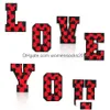 Syförfattningsverktyg 6cm bokstäver az Iron Ones Red Black Plaid Alfabetet Thandduk Applique Sticker för klädhattar DIY Christmas Deco Dh8Jo