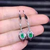 Dangle Earrings Elegant Green Emerald Gemstone Pendant Women 925 Silver Jewelry Real Natural Gem Birthday Party Gift