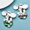 Brooches Wuli&baby Acrylic Sexy Lady For Women 2-color Wear Big Sunhat Brooch Pins Gifts Fashion Jewelry