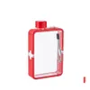 Wasserflaschen A5 380 ml quadratischer Becher tragbarer Outdoor-Sport-Kunststoff-Wasserkocher rot blau kreatives Papiergetränkeflaschenmuster 8 8KN J2 Drop Otadm