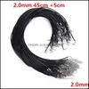 Arts And Crafts Black Wax Rope Lobster Clasp Chains Stainless Steel Sier Link Chain Women Men Necklace For Diy Jewelry Making Sports Dh95F