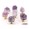 Other Home Decor Factory Natural Amethyst Crystal Knobs Cabinet Stone Pls Gemstone Handles For Cupboard Der Dresser Office Paf12083 Ot8Yf