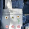 Sewing Notions Tools Cute Bee Sunflower Daisy For Clothing Iron On Embroidered Applique Decoration Sewinges Bags Jackets Jeans Clo Dhfyd