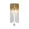 Wall Lamp Art Deco Dressing Room Brass Crystal Sconces LED Luxury Bedroom Restaurant Antique Copper Fixtures Lighting