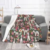 Dekens Bedlington Terrier Floral Dog Deken Pet Puppy Animal Plush Warm Soft Flanel Fleece Throw voor beddengoed Velvet