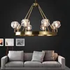 Chandeliers Modern Round Copper G9 Led Chandelier K9 Crystal Shades Pendant Lighting Hanging Indoor