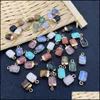 Arts And Crafts 8X15Mm Gold Edge Natural Crystal Rec Stone Charms Rose Quartz Pendants Trendy For Jewelry Making Sports2010 Drop Del Dhfiz