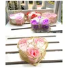 Roses artificielles décoratives en forme de cœur, coffret cadeau pour la saint-valentin, Simulation de savon, goutte de bain pour femmes