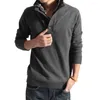 Men's Sweaters Skin-touch Trendy Slim Fit Stretchy Cuff Pullover Sweater Temperament Men Long Sleeve For Working