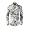 Men's Casual Shirts Minglu Cotton Mens Luxury Digital Printing Long Sleeve Dress Plus Size 4xl Slim Fit Male