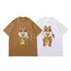 Luxe modemerk Heren T-shirt Squirrel Letter Afdrukken Korte mouw Ronde nek Zomer losse t-shirt Top Witbruine Aziatische maat S-2xl