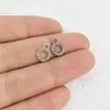 Breloques Eruifa 10 pièces/7mm minuscule cercle strass plaqué or en alliage de Zinc pendentif bijoux collier à faire soi-même Bracelet boucles d'oreilles 2 couleurs