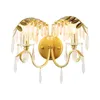 Wall Lamp American Vanity Light Crystal Living Room Bedroom Dining Lamps Corridor Leaf For Home E14