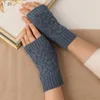 Five Fingers Gloves Knitted Natural Cashmere & Mittens For Women Men Unisex Solid Fingerless