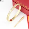 Donia smycken lyx Bangle skruvmejsel överdriven titanstål mikroinlaid zirkongåva från europeisk och amerikansk mode des6712670