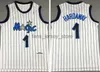 Ed NCAA Basketball Jerseys College #1/2 L.P. Jersey Anfernee Penny Hardaway Lil Chemises blanches Chemise bleue noire