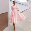 Casual Dresses 2022 Spring Summer Arrival Fashion Lady' Slim Sexy Puff Sleeve A-line Dress White Hollow Out Middle