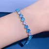 Link Bracciali LX9D Braccialetto con topazio blu svizzero naturale imitazione Cuore lussuoso Regalo di gioielli di moda per donne Ragazze