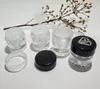 Mini Clear Round Round Cosmetic Nail Glitter Dompel losse poederpot met Sifter 1G Diamond uw logo