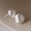 925 Sterling Silver Small Frosted Round Ball Stud Earrings For Women Elegant Geometric Studs Earring