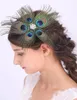 Kopfschmuck Vintage Hochzeitsschleier Schwarz Elfenbein Brautnetz Vogelkäfig Hut Pfauenfeder Schicker Kopfschmuck Braut Fascinator Gesichtsschleier für Frauen