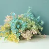 Decorative Flowers Lilac Artificial Flower Fake Eucalyptus Plant Office Home Wedding Table Party Decor