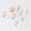 Eenvoudige vlindergewrichtsetsets voor vrouwen Boheemse charmes Hollow geometrie feest sieraden geschenken Anillo 8pcs/sets