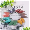 Arts And Crafts Natural Crystal Rose Quartz Tigers Eye Stone Angel Charms Wings Shape Pendant For Diy Earrings Necklace Jewelry Maki Dhtsp