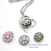 H￤nghalsband 10st grossist Rhinestone Crystal Heart Pendand Halsband f￶r kvinnor utbytbara 18mm snapsmycken krage