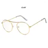 Sunglasses Frames 2022 Samjune Arrival Women Round Clear Frame Eyeglasses Transparent Gold Glasses Metal Vintage Prescription Eyewear