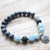 Link Bracelets MG1328 Design Snowflake Obsidian Jasper Bracelet Natural Lava Stone Energy Meditation Healing Crystals Jewelry