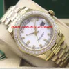 Relógios de luxo 41mm 18k Yellow Gold Diamond Belief Watch Watch Automatic Moda Manth Mens Watch Wristwatch321v