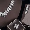 Brincos de colar Conjunto 2022 Top Luxury Cubic Zirconia Wedding Nigeria de 4 acessórios de noiva femininos