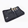Storage Bags Women's 29 Holes Black PU Leather Foldable Makeup Brush Portable Travel Zipper Organizer Beauty Cosmetic Tools Wash