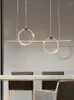 Lustres nordique minimaliste salon salle à manger LED lustre éclairage lumière créative luxe barre concepteur