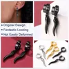 Hoop Earrings 1 Piece/1 Pair Punk Style Stainless Steel Horn Spike Stud For Men Women Statement Jewelry