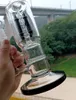 Cachimbos de água Bong transparentes com quádruplo foguete Perc Reciclador de água Dab Rig Filtros de favo de mel Tubos com tigela de vidro