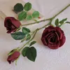 Dekorativa blommor 3 huvuden stora rosor Nordisk stil Silk Artificial Deco Mariage Wedding Rose Artificielle Room Decor Flores Artificiales