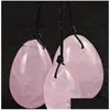 Massage Stones Rocks Natural Rose Quartz Crystal Eggs Yoni Egg For Women Kegel Exercise Vaginal Balls Masr Toys Drop Delivery Heal Dhoxn