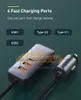 CC478 120W PPS Multi-port Fast Charging Car Charger With Extension Cord For iPhone 12 Pro Xiaomi Samsung Mobile Phone Chargers