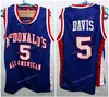 Custom Baron 5 Davis College Basketball Jersey Men's Ed Blue White Orange Любое название Номер размер S-4XL Vest