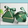 Gift Wrap Marry Candy Box Pagoda Shaped Silk Ribbon Diamonds Return Pattern Small Large Packing Boxes Pink 0 38Xp M2 Drop Delivery H Ottct