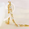 Wholesale Gold Flower Chain Bangles Color Diamond Jewelry Design Bracelet Love Jewelry