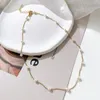 Choker 5pcs/2022 Koraliki łańcuch szyi Pearl Naszyjnik Złoty kolor GOTH Jewel na kołnierzu wiszącym dla kobiet