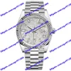 Montre homme de haute qualité 2813 montre mécanique automatique m228236 40mm cadran diamant gris montre-bracelet en acier inoxydable affichage du calendrier 228238 montres en verre saphir