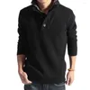 Men's Sweaters Skin-touch Trendy Slim Fit Stretchy Cuff Pullover Sweater Temperament Men Long Sleeve For Working